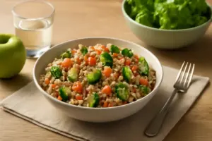 Insalata di farro a basso indice glicemico: l’abbinamento che aumenta la sazietà senza appesantire