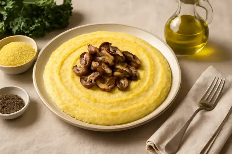 Polenta senza formaggio: una ricetta vegetale facile con una sorpresa di sapore finale