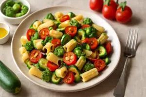 Pasta fredda con verdure di stagione: il formato perfetto che aiuta a trattenere meglio i condimenti leggeri