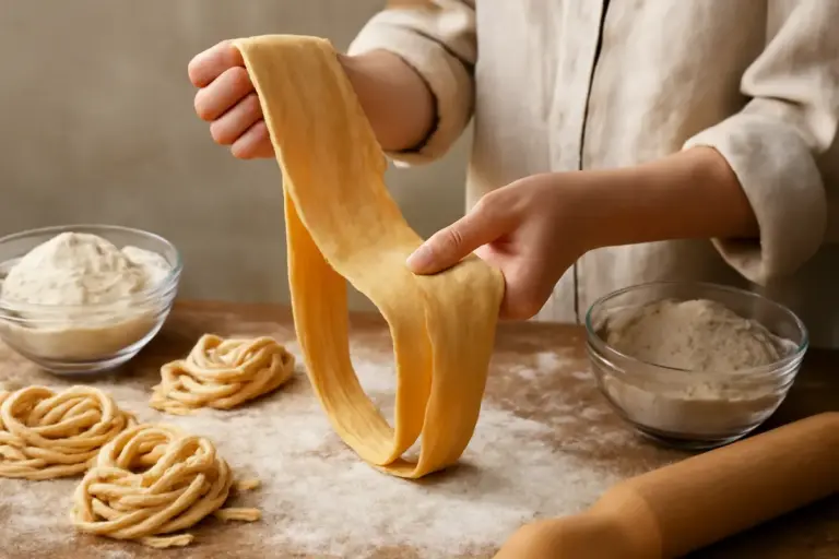 Pasta fresca fatta in casa con farine alternative: il passaggio che garantisce elasticità e tenuta