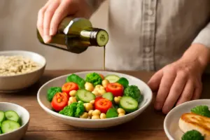 Utilizzo dell’olio extravergine a crudo: il dettaglio che cambia il profilo nutrizionale dei piatti